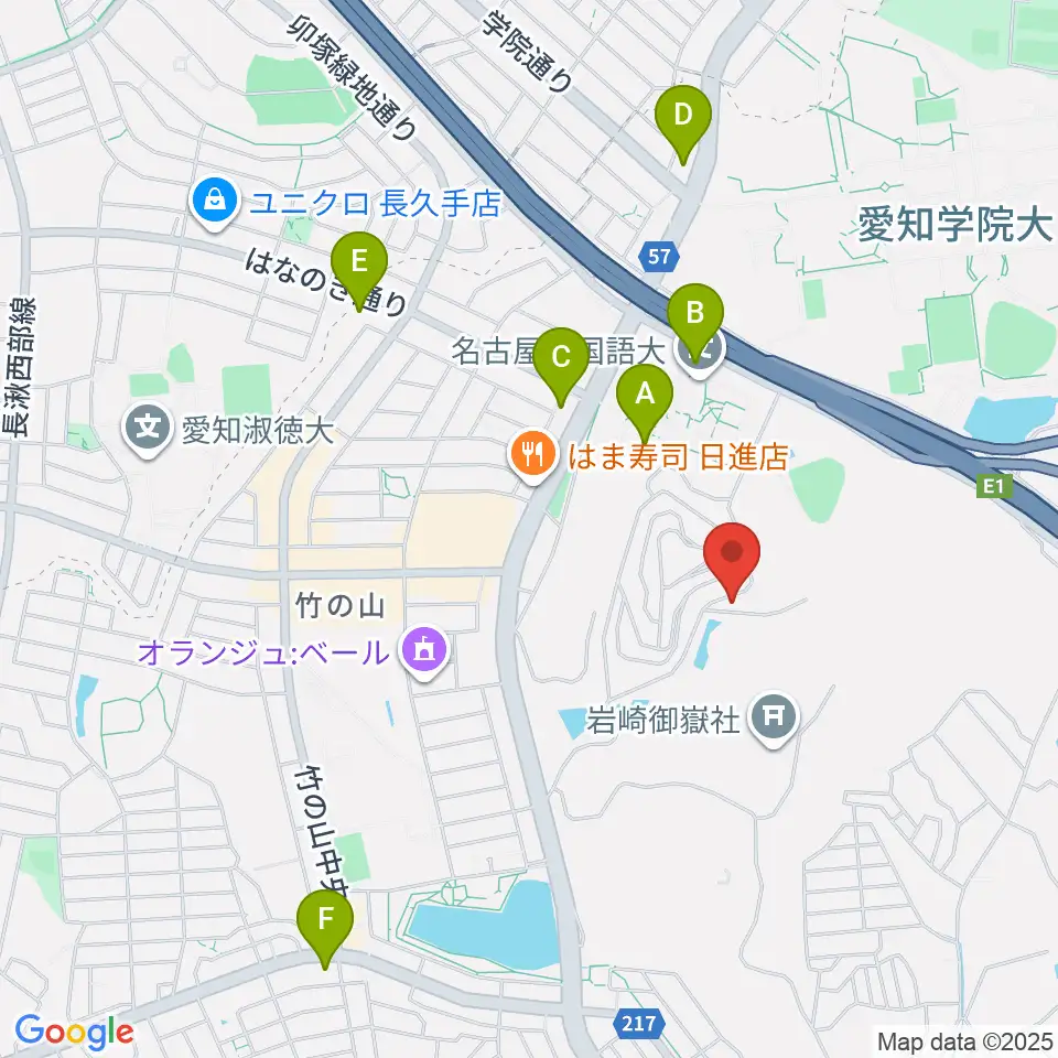 山のホール周辺のコンビニエンスストア一覧地図