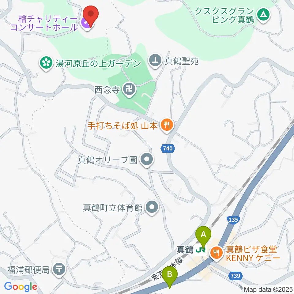 檜チャリティコンサートホール周辺のコンビニエンスストア一覧地図