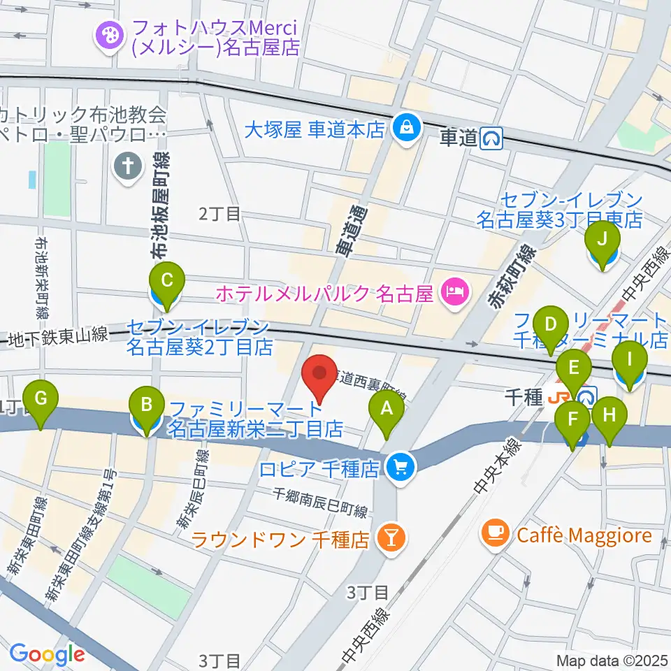 HITOMIホール周辺のコンビニエンスストア一覧地図