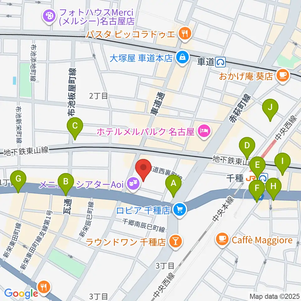HITOMIホール周辺のコンビニエンスストア一覧地図