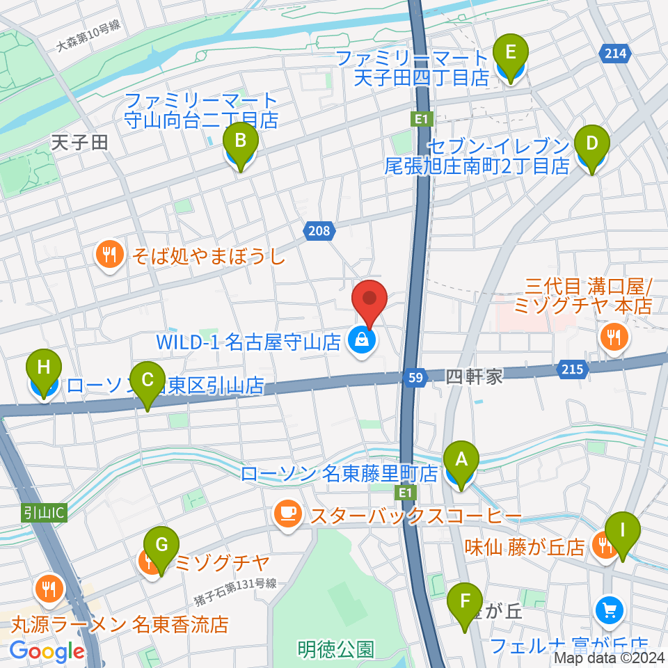 さくらホール周辺のコンビニエンスストア一覧地図