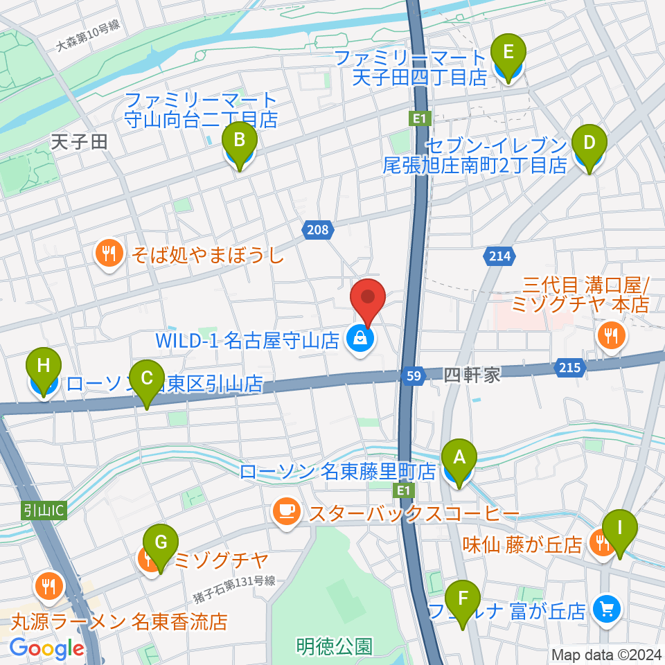 さくらホール周辺のコンビニエンスストア一覧地図