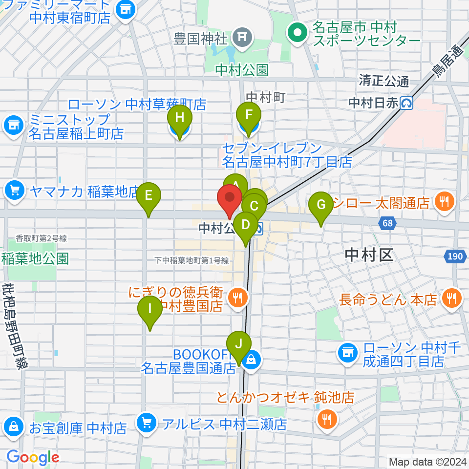 スタジオ・フィオリーレ周辺のコンビニエンスストア一覧地図