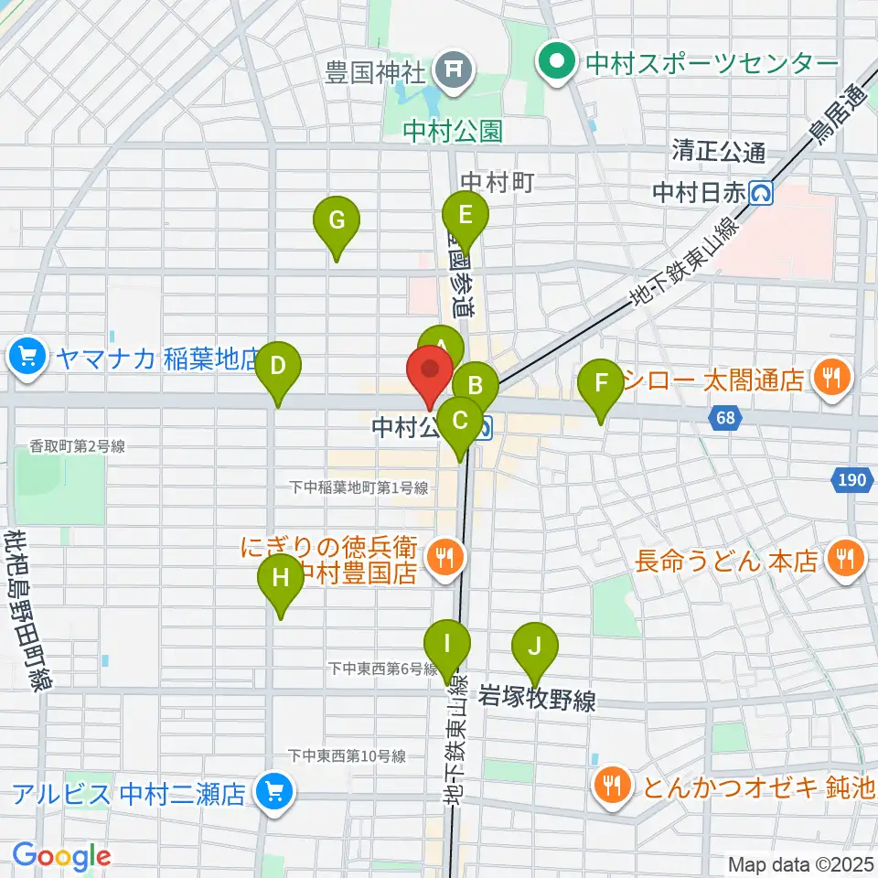 スタジオ・フィオリーレ周辺のコンビニエンスストア一覧地図