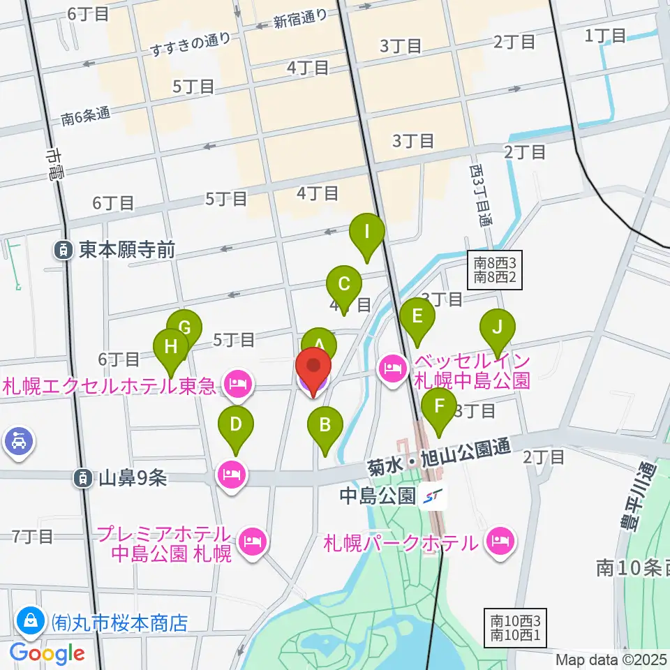 Zepp札幌周辺のコンビニエンスストア一覧地図