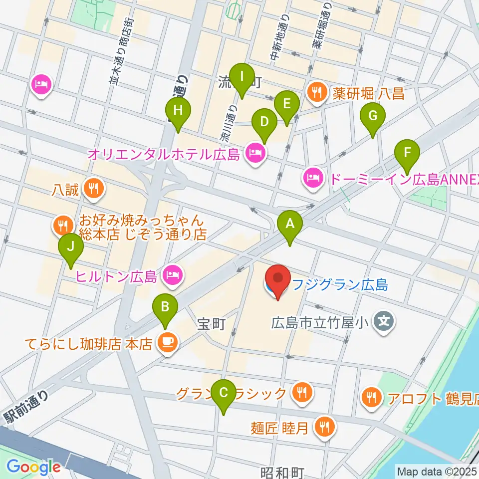 フジグラン広島センター ヤマハミュージック周辺のコンビニエンスストア一覧地図