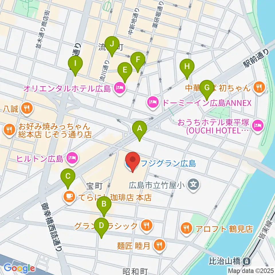 フジグラン広島センター ヤマハミュージック周辺のコンビニエンスストア一覧地図