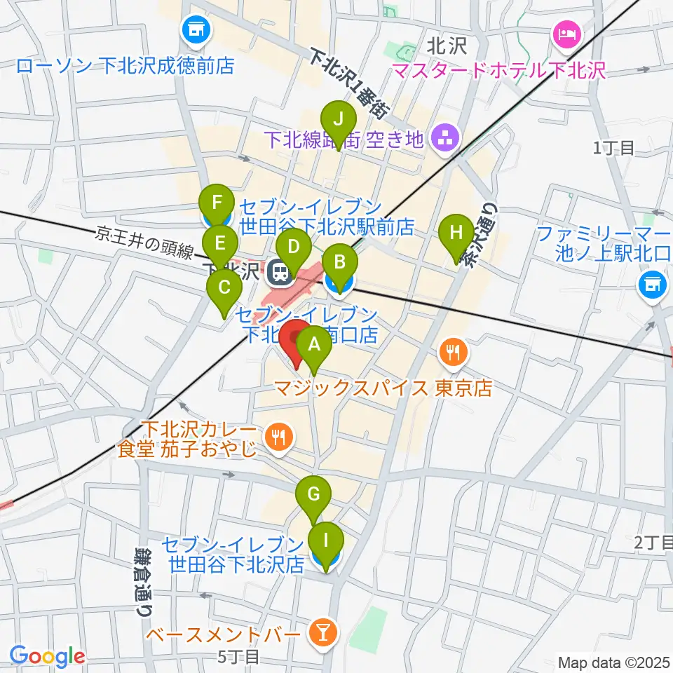 JAZZY SPORT下北沢周辺のコンビニエンスストア一覧地図