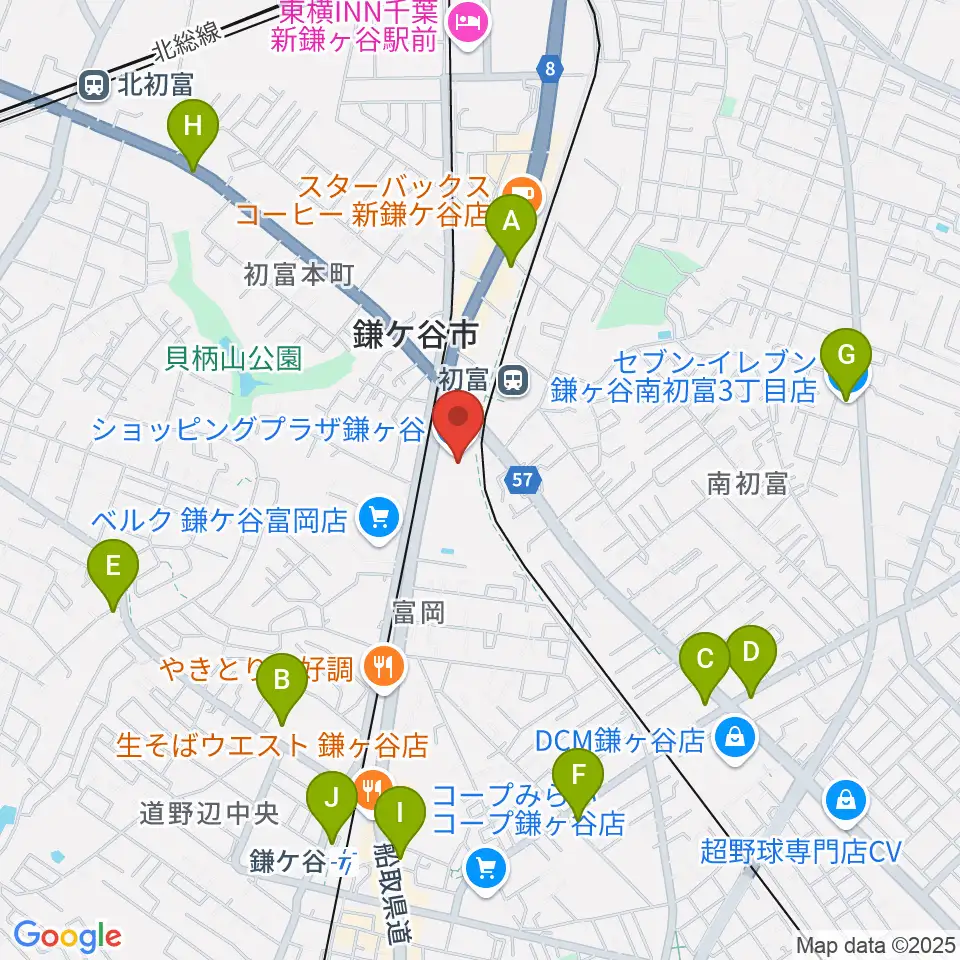 きらり鎌ケ谷市民会館・きらりホール周辺のコンビニエンスストア一覧地図