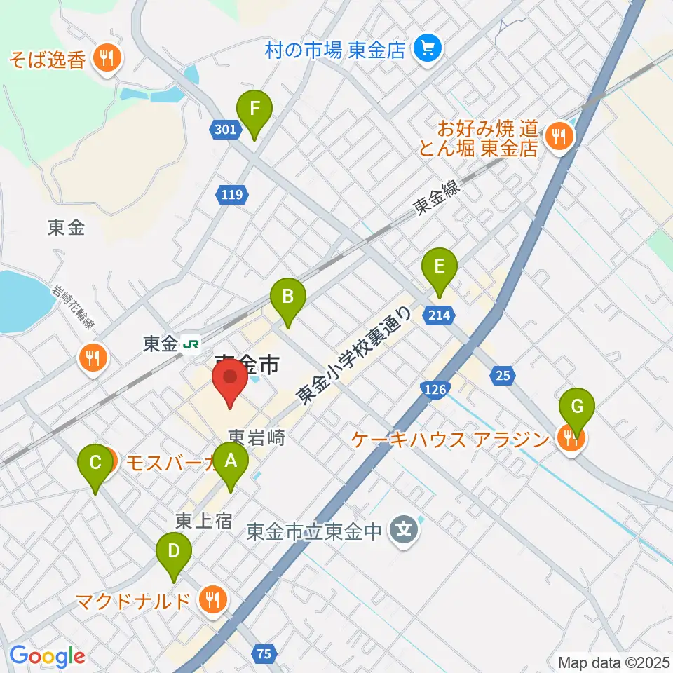 ユニスタイル東金 ヤマハミュージック周辺のコンビニエンスストア一覧地図