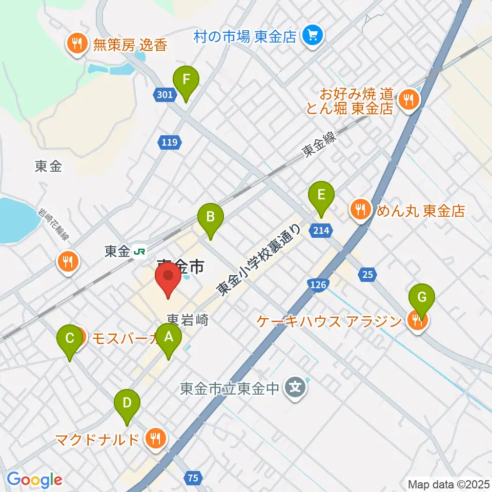 ユニスタイル東金 ヤマハミュージック周辺のコンビニエンスストア一覧地図
