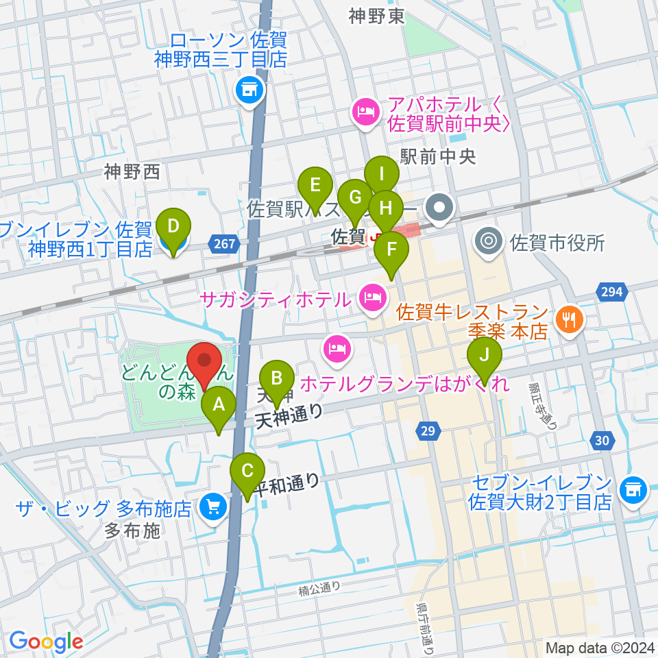 アバンセ周辺のコンビニエンスストア一覧地図