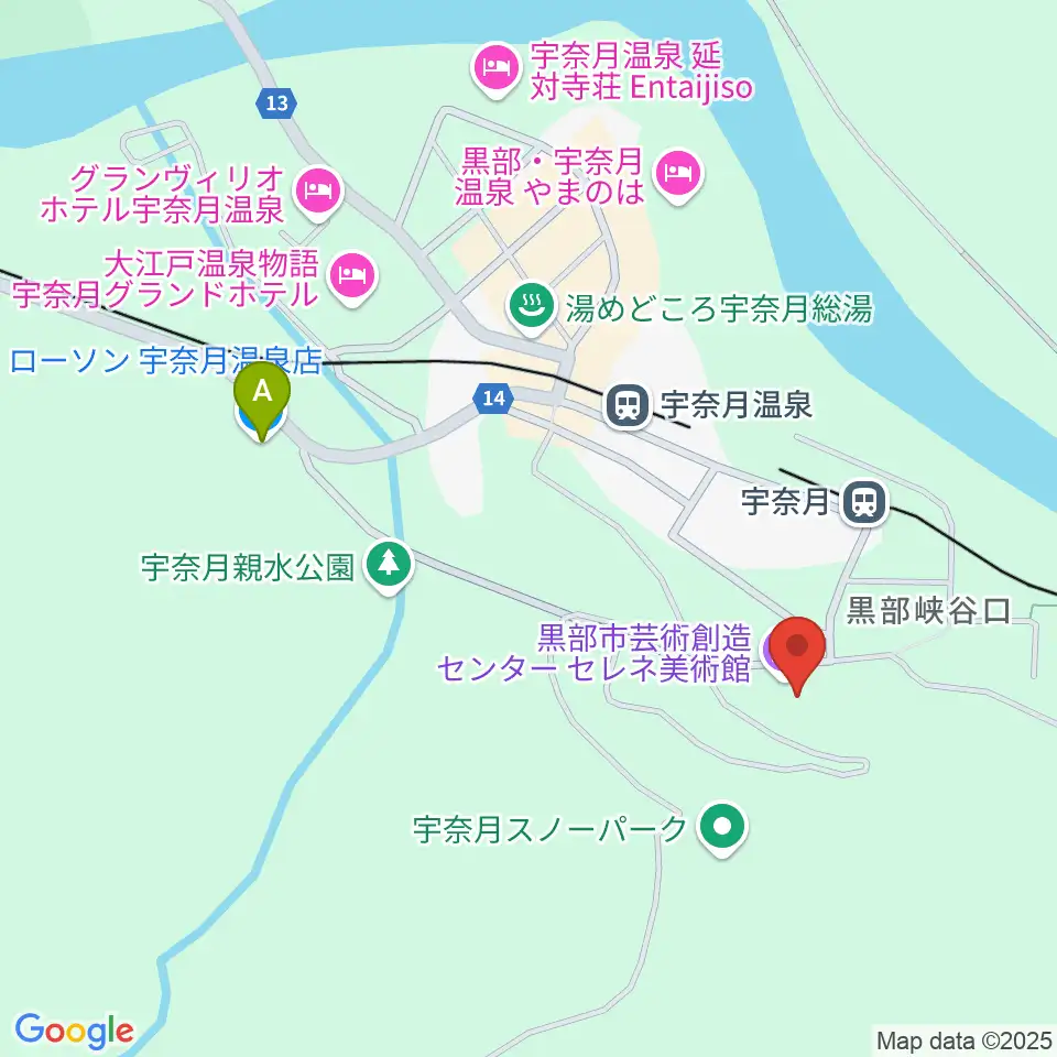 黒部市宇奈月国際会館セレネ周辺のコンビニエンスストア一覧地図