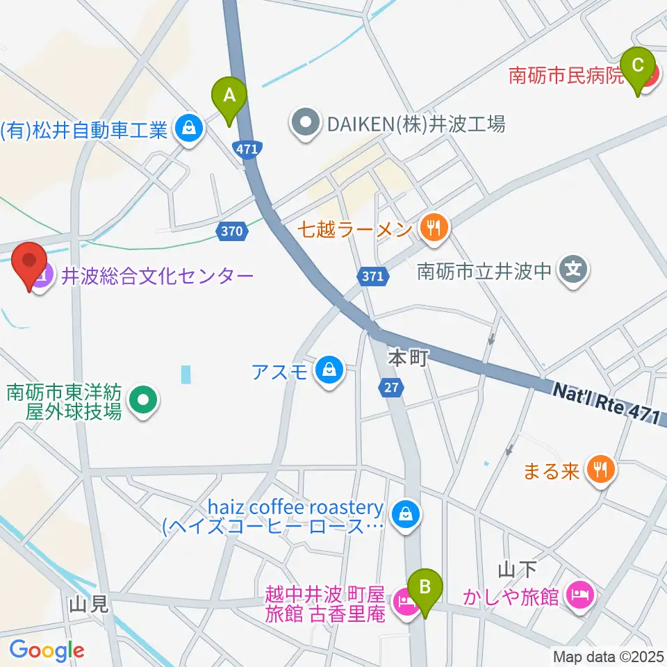 井波総合文化センター周辺のコンビニエンスストア一覧地図
