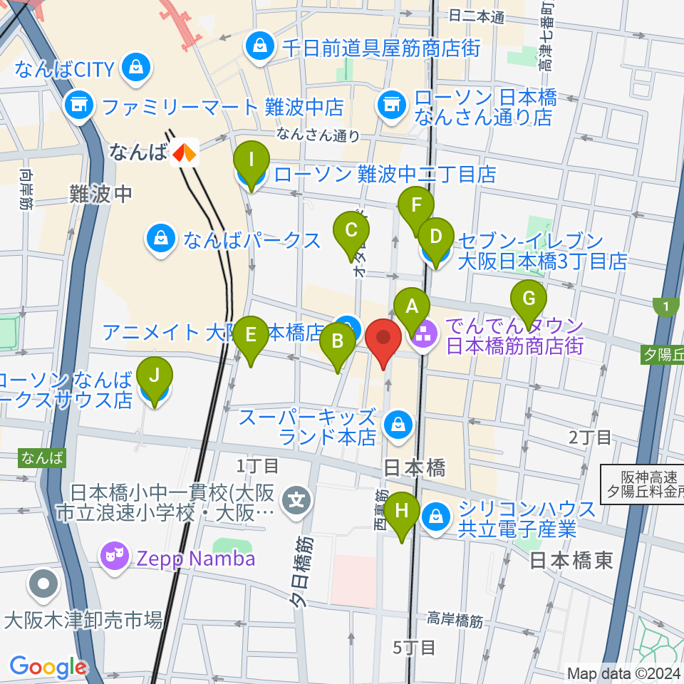 日本橋ポルックスシアター周辺のコンビニエンスストア一覧地図