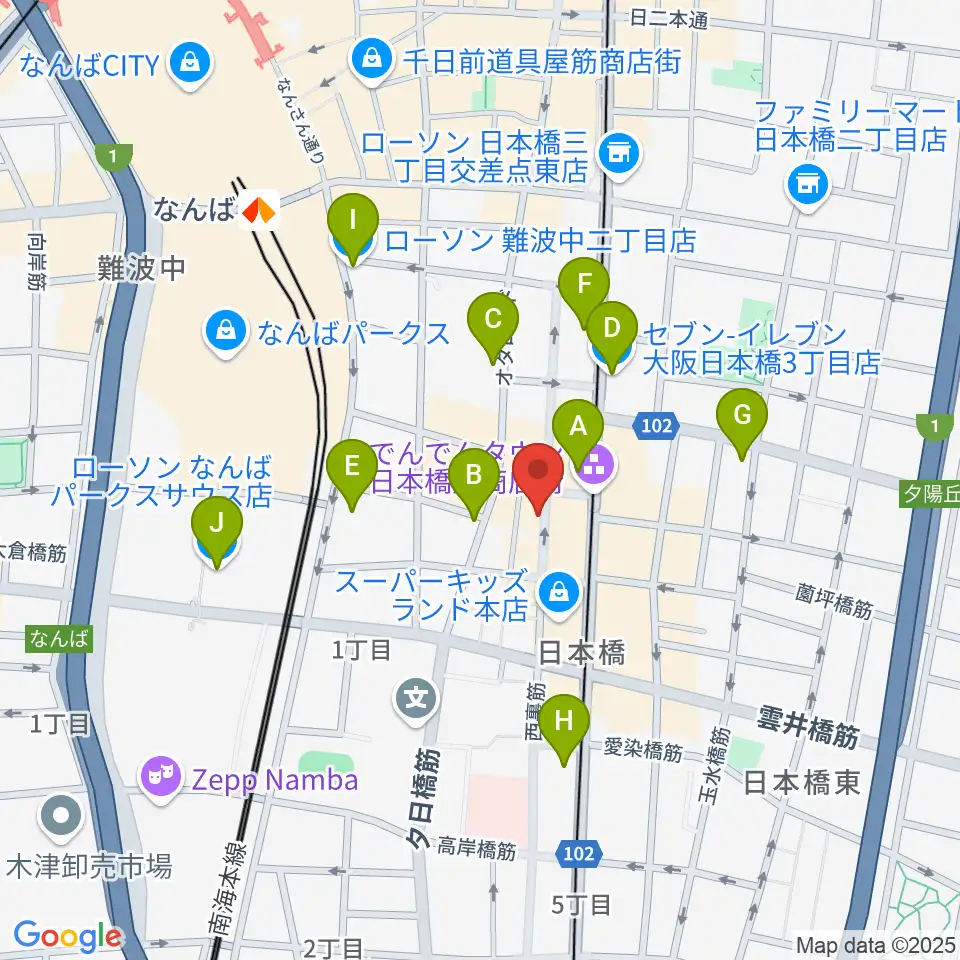 日本橋ポルックスシアター周辺のコンビニエンスストア一覧地図