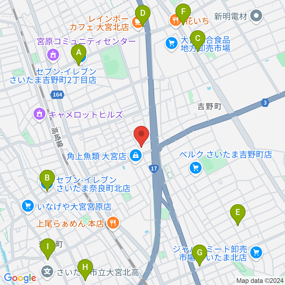 さいたまピアノ工房周辺のコンビニエンスストア一覧地図