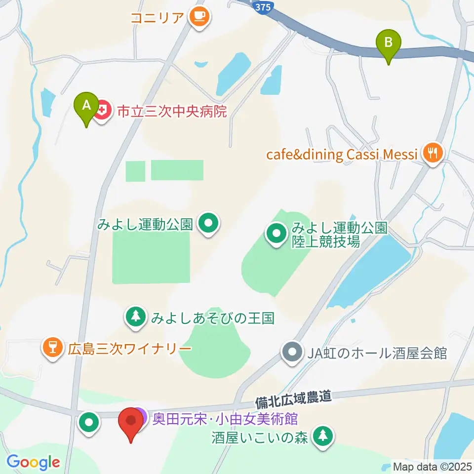 奥田元宋・小田女美術館周辺のコンビニエンスストア一覧地図