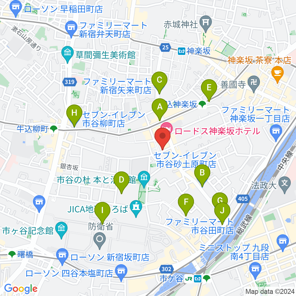 ミュージックスタジオユニバース周辺のコンビニエンスストア一覧地図