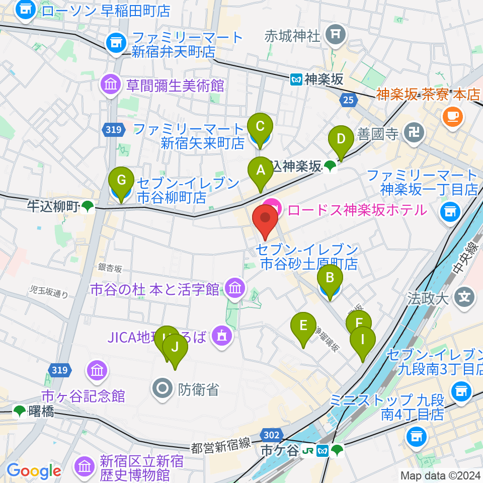 ミュージックスタジオユニバース周辺のコンビニエンスストア一覧地図