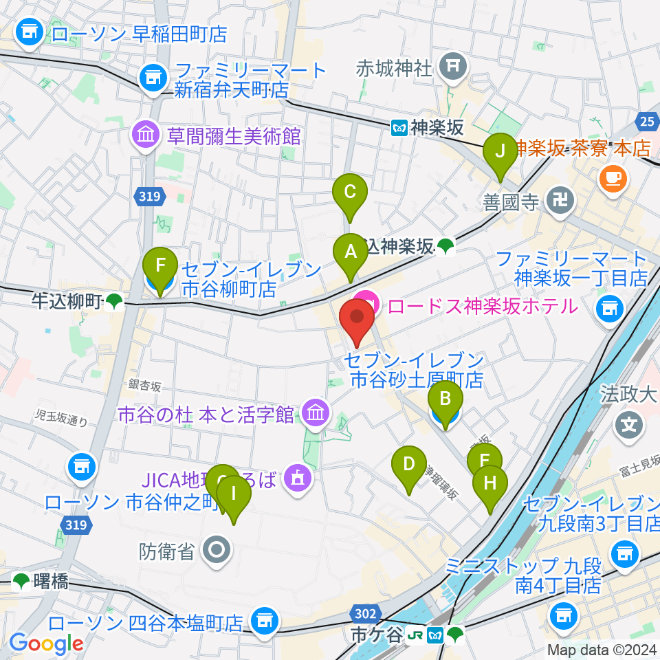 ミュージックスタジオユニバース周辺のコンビニエンスストア一覧地図