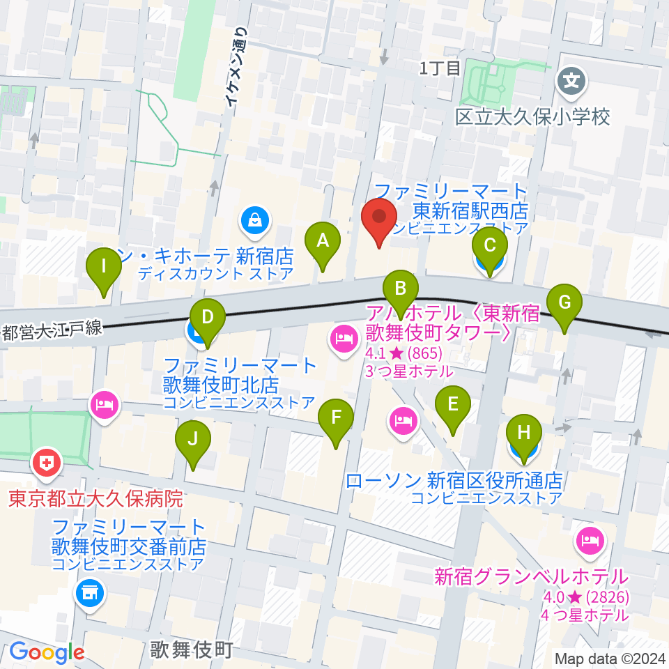 代アニLIVEステーション周辺のコンビニエンスストア一覧地図