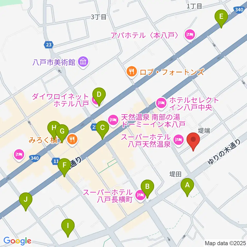 八戸ロックス周辺のコンビニエンスストア一覧地図