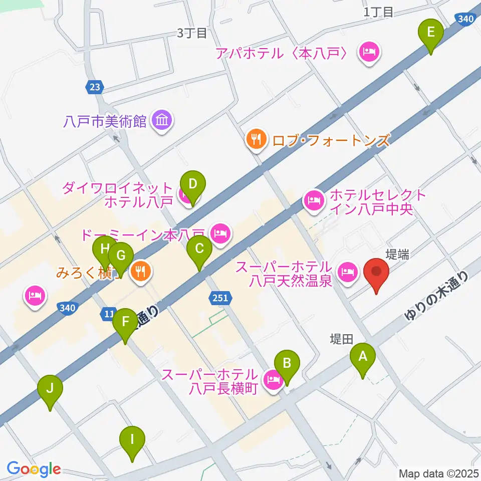 八戸ロックス周辺のコンビニエンスストア一覧地図