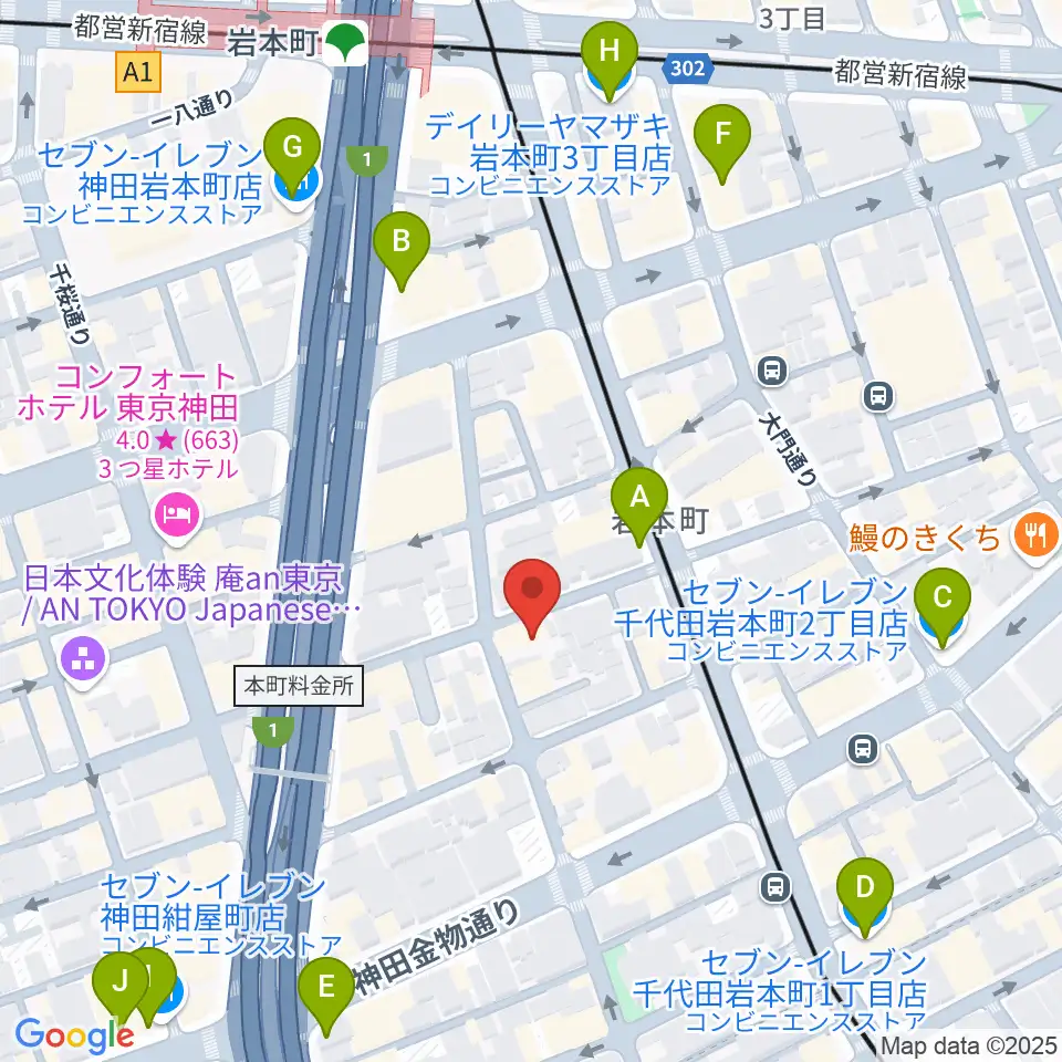 モリダイラ楽器 M's Space周辺のコンビニエンスストア一覧地図