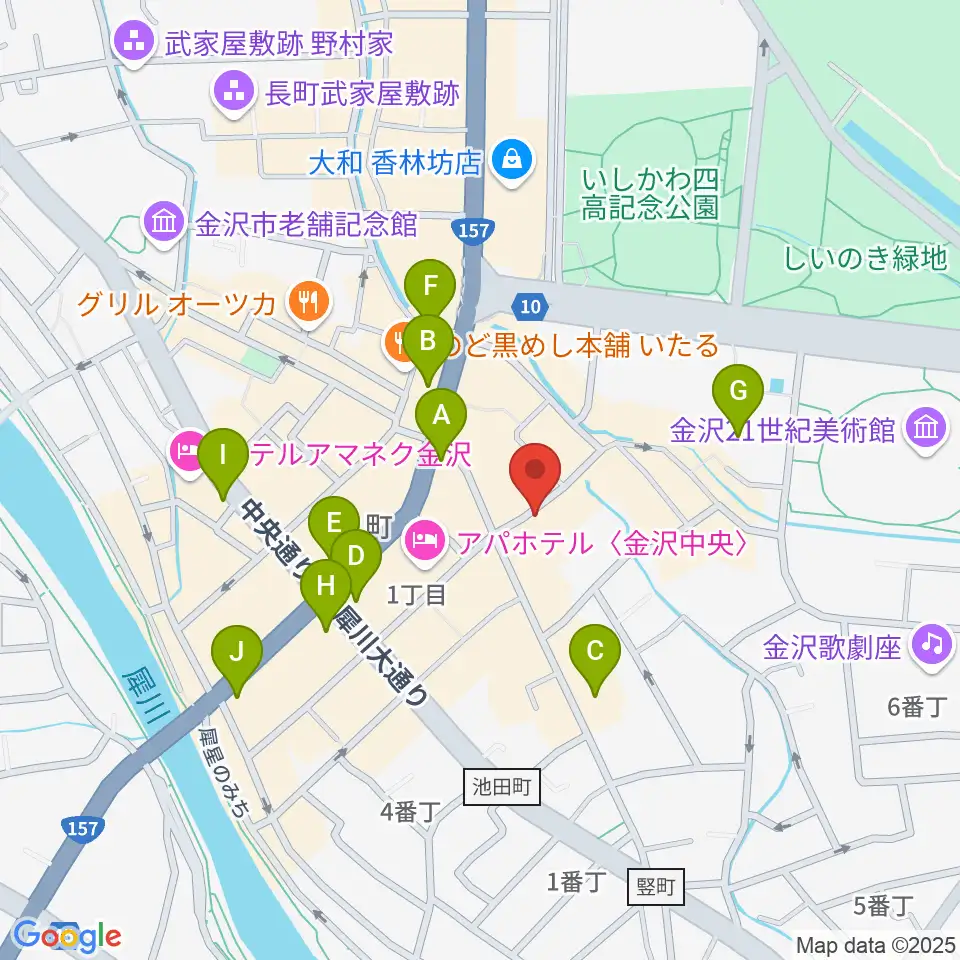 金沢gateBlack周辺のコンビニエンスストア一覧地図