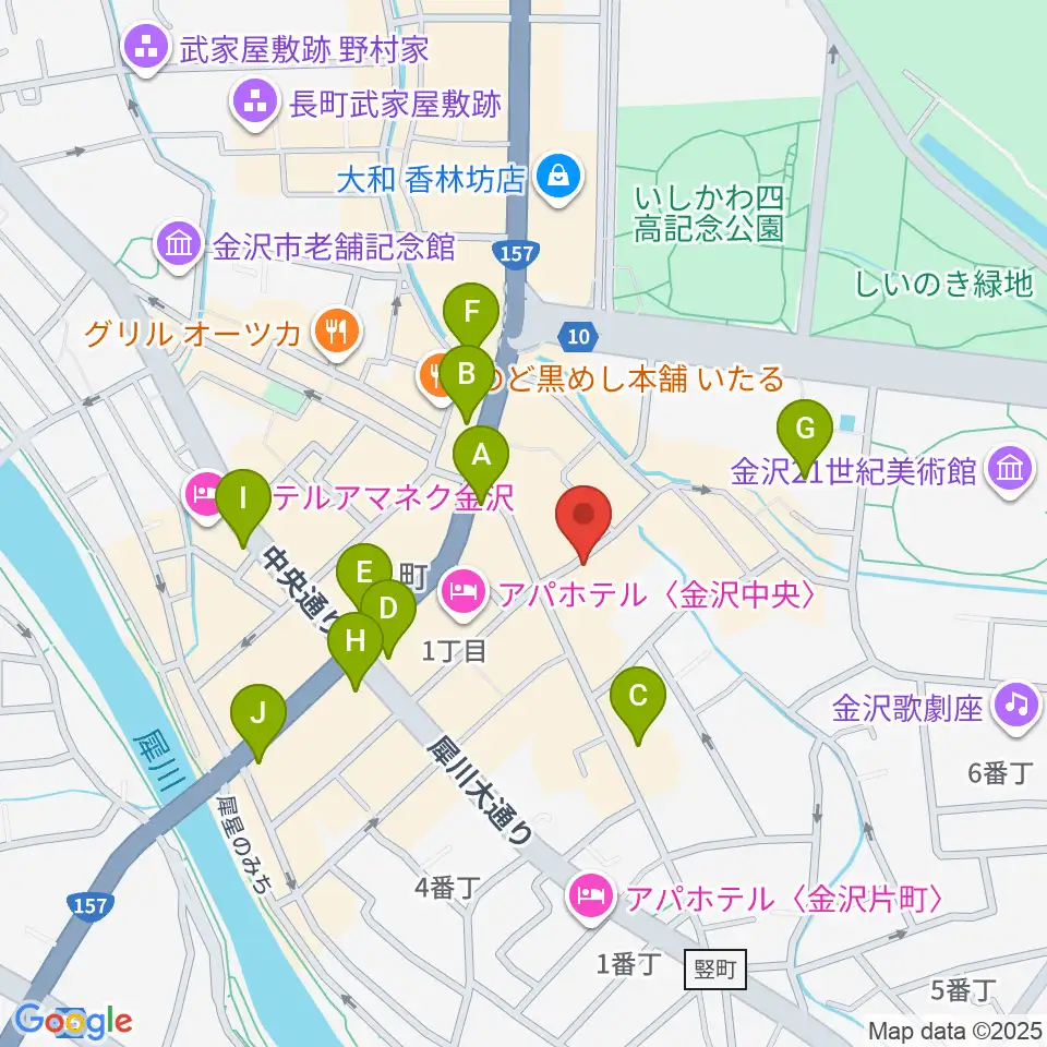 金沢gateBlack周辺のコンビニエンスストア一覧地図