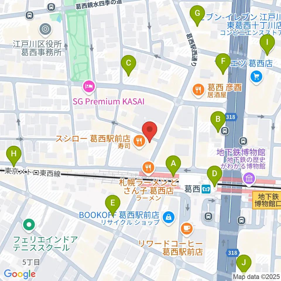 リンキーディンク葛西店周辺のコンビニエンスストア一覧地図