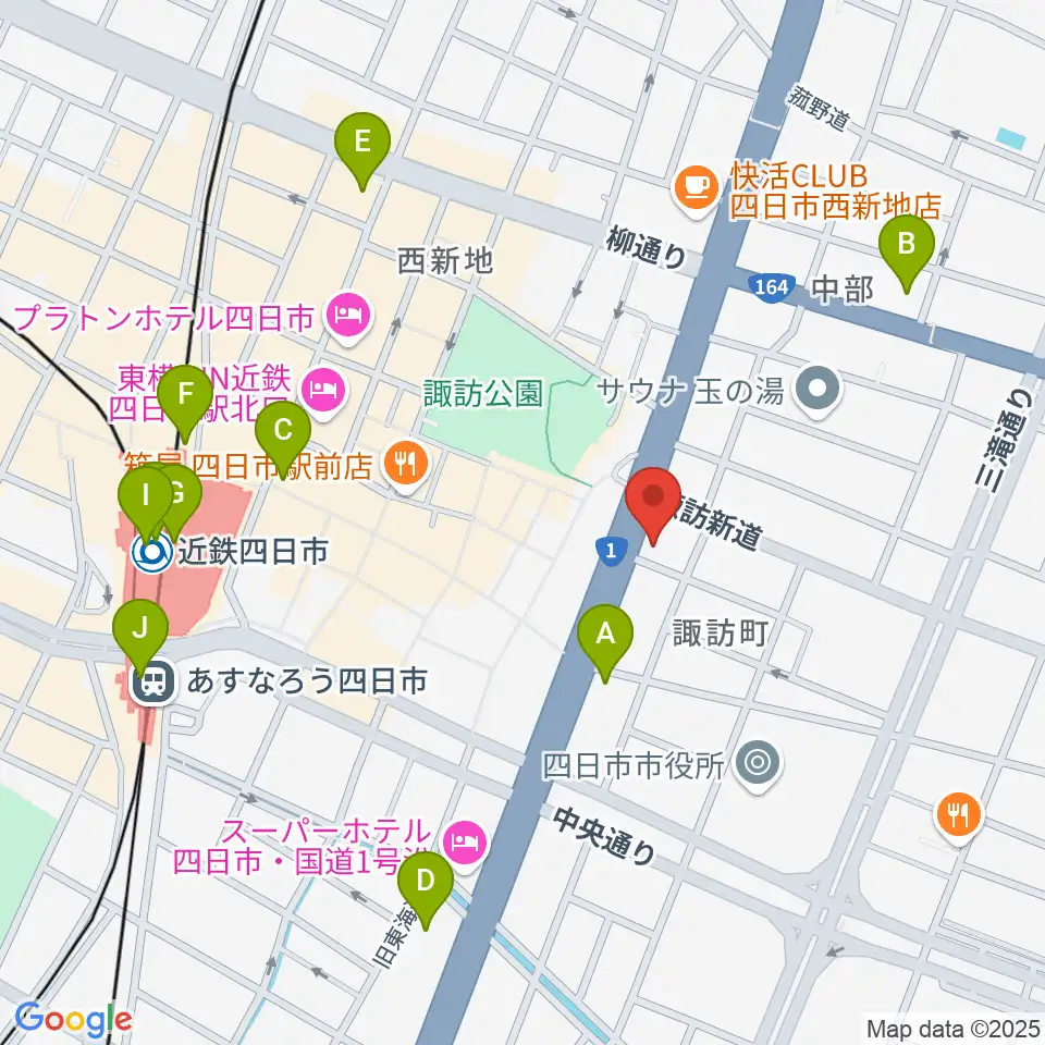 四日市VORTEX周辺のコンビニエンスストア一覧地図