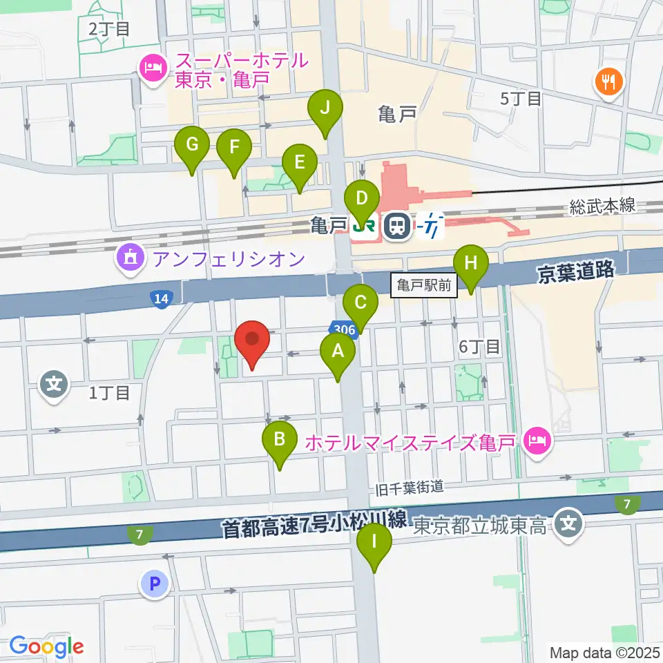 スタジオDIVO亀戸周辺のコンビニエンスストア一覧地図