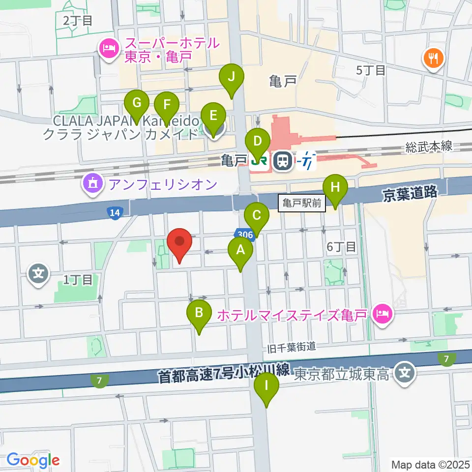 スタジオDIVO亀戸周辺のコンビニエンスストア一覧地図