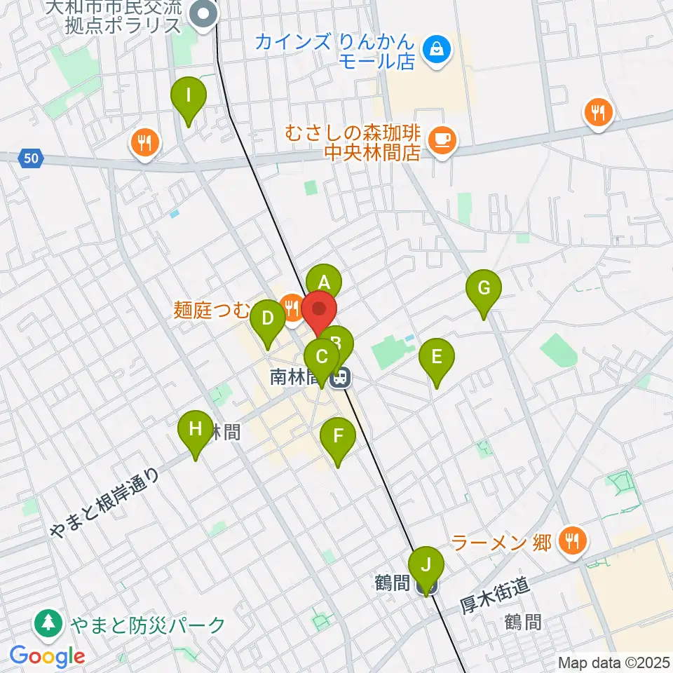 相模楽器 南林間店周辺のコンビニエンスストア一覧地図