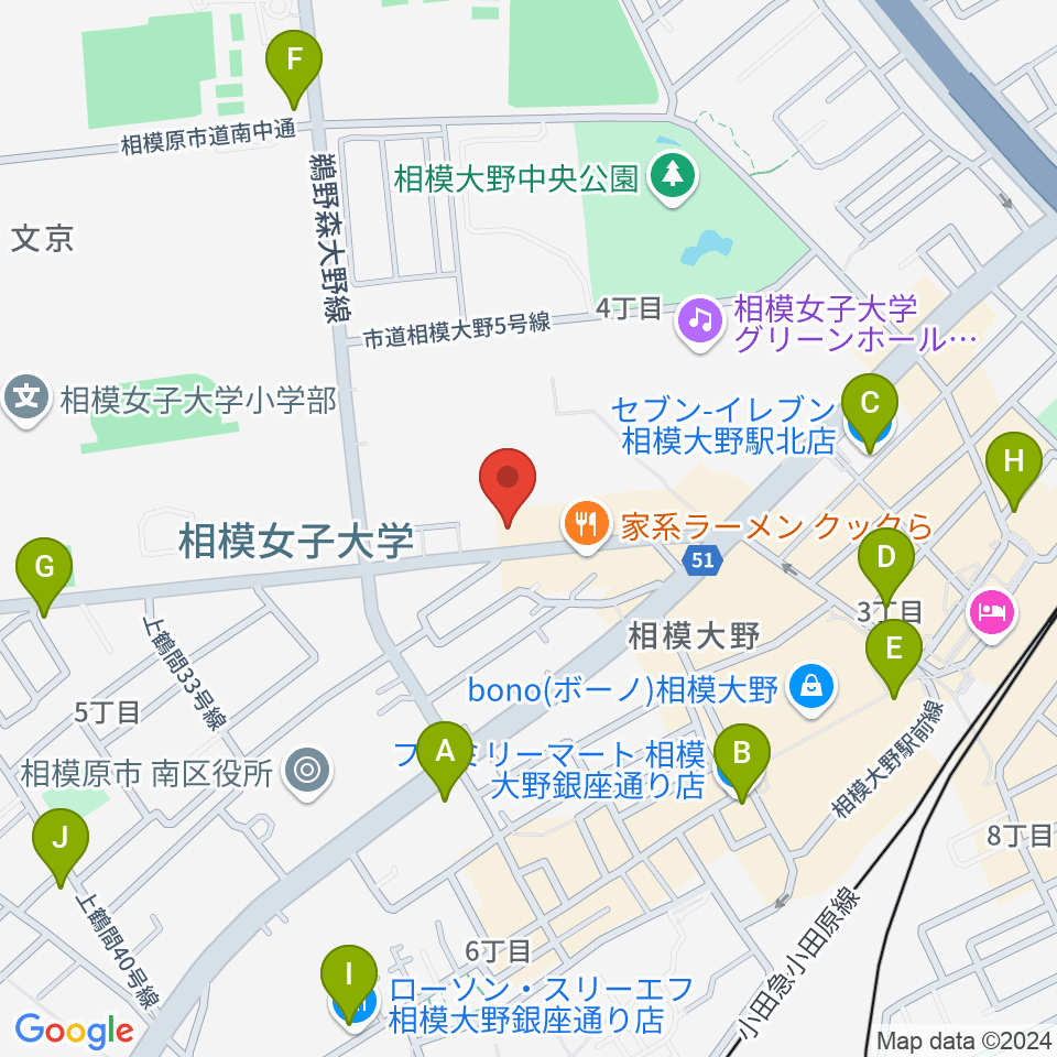 相模楽器 ロビー店周辺のコンビニエンスストア一覧地図