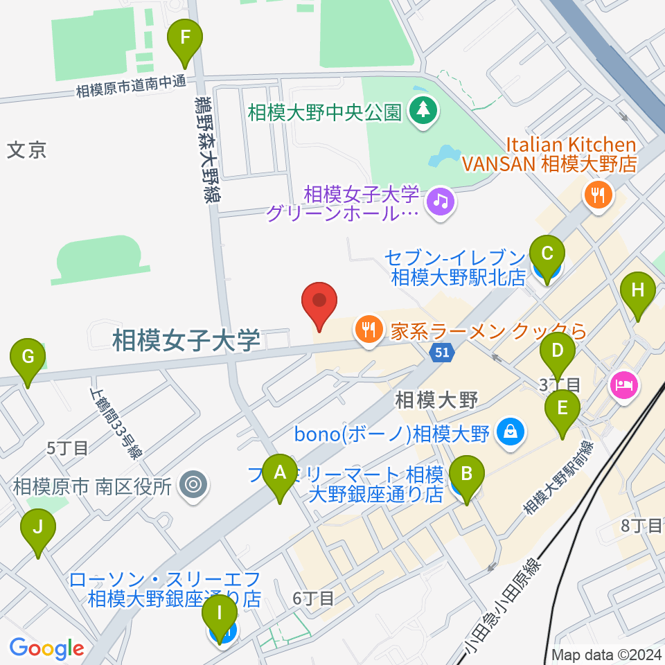 相模楽器 ロビー店周辺のコンビニエンスストア一覧地図