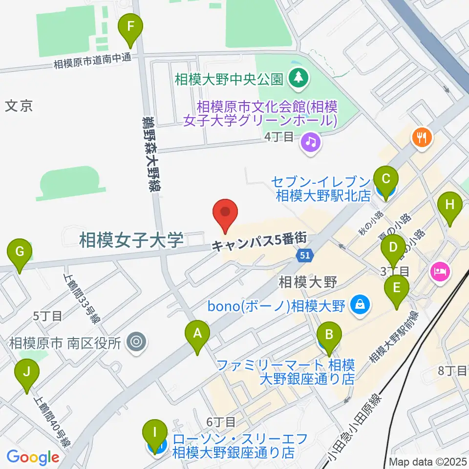 相模楽器 ロビー店周辺のコンビニエンスストア一覧地図