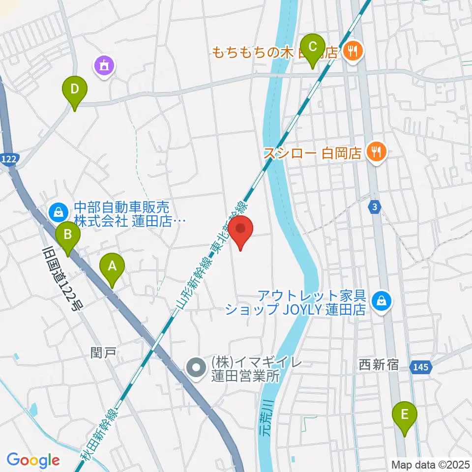 蓮田市総合文化会館ハストピア周辺のコンビニエンスストア一覧地図
