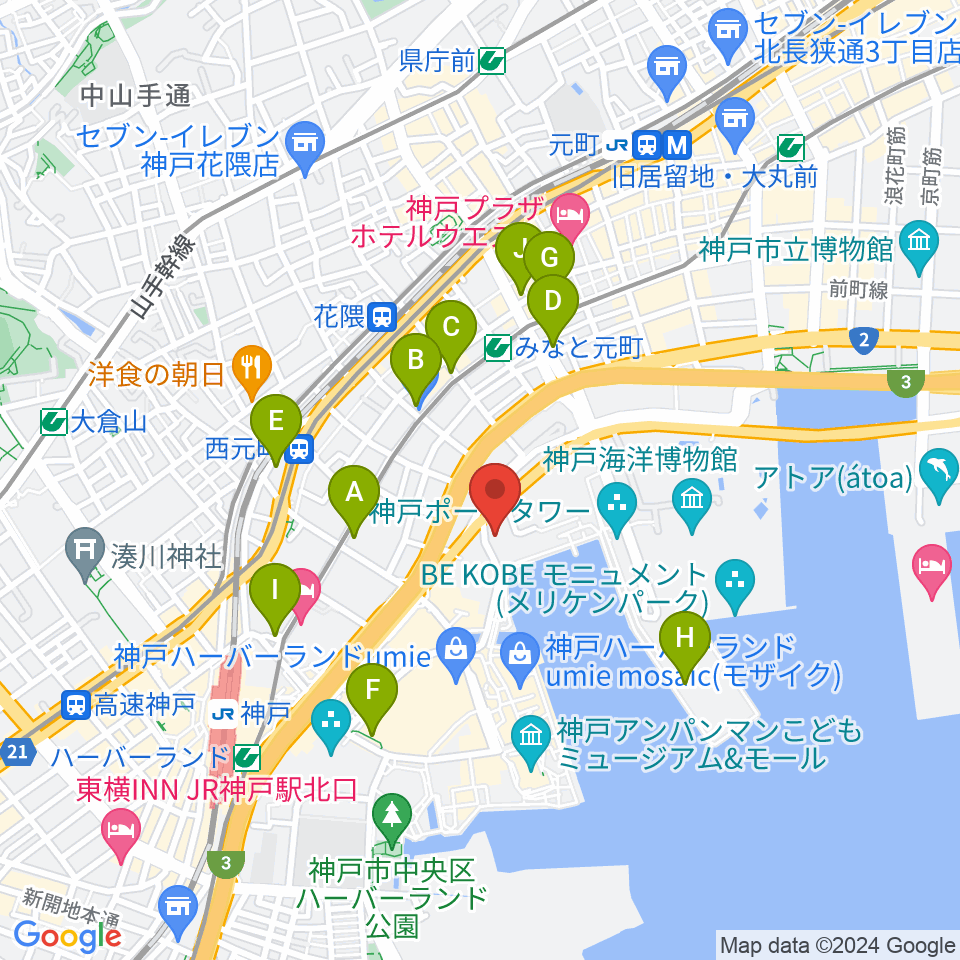 ラウンジ＆バー グラン・ブルー周辺のコンビニエンスストア一覧地図