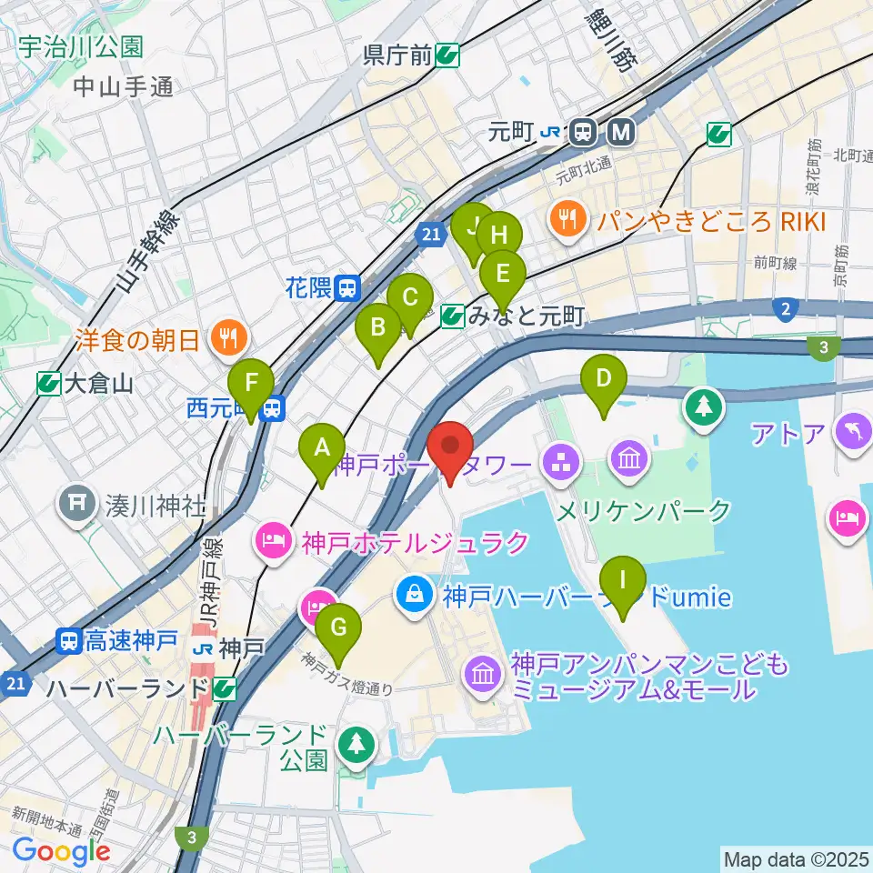 ラ・スイート神戸グラン・ブルー周辺のコンビニエンスストア一覧地図