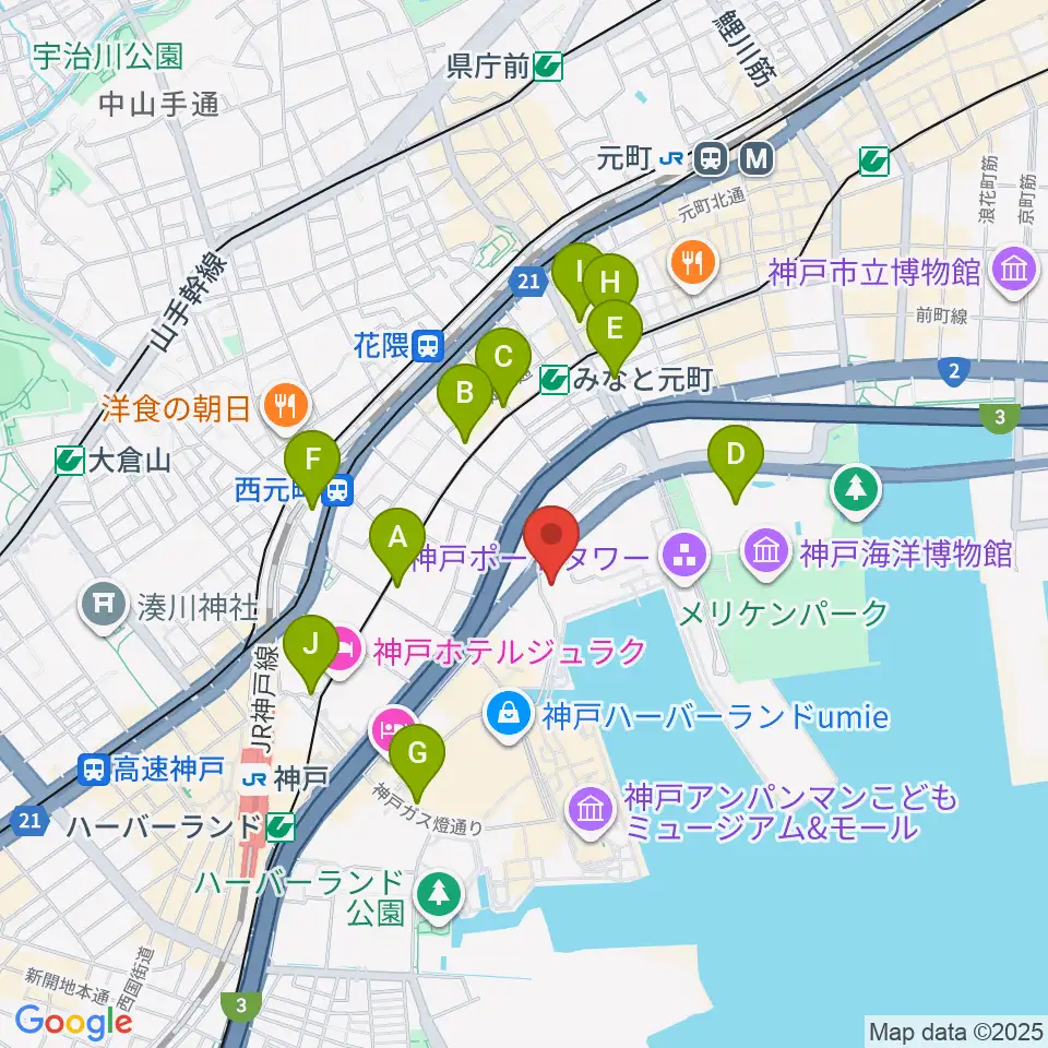 ラ・スイート神戸グラン・ブルー周辺のコンビニエンスストア一覧地図