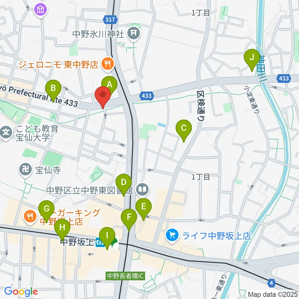 中野坂上aja周辺のコンビニエンスストア一覧地図
