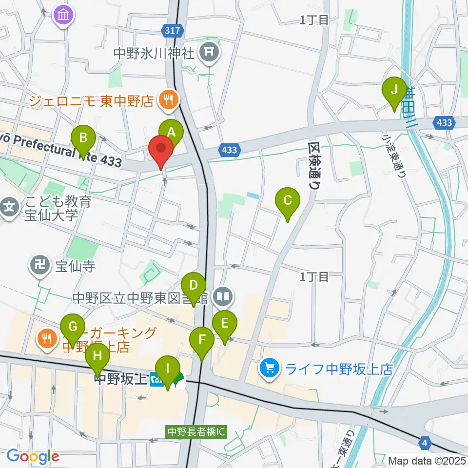 中野坂上aja周辺のコンビニエンスストア一覧地図