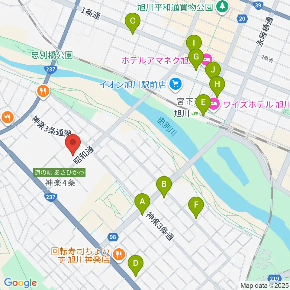 神楽市民交流センター 神楽公民館・木楽輪周辺のコンビニエンスストア一覧地図