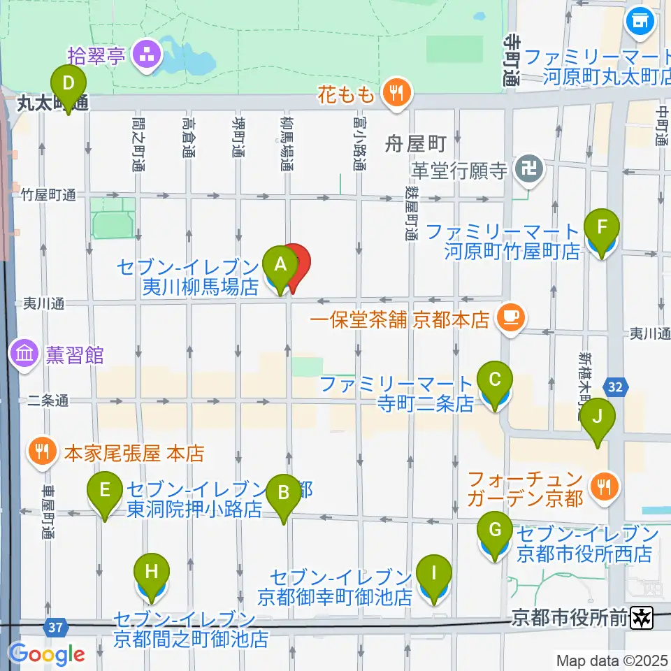 カフェ・モンタージュ周辺のコンビニエンスストア一覧地図