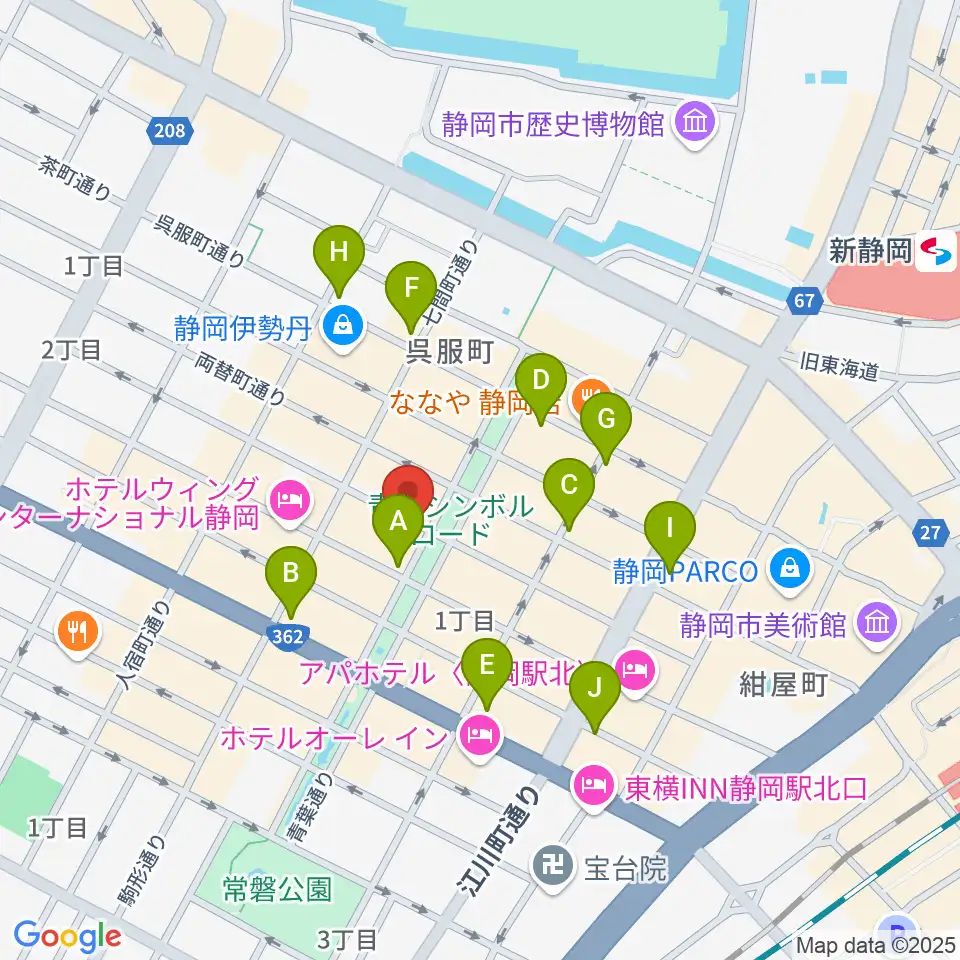江崎ホール周辺のコンビニエンスストア一覧地図