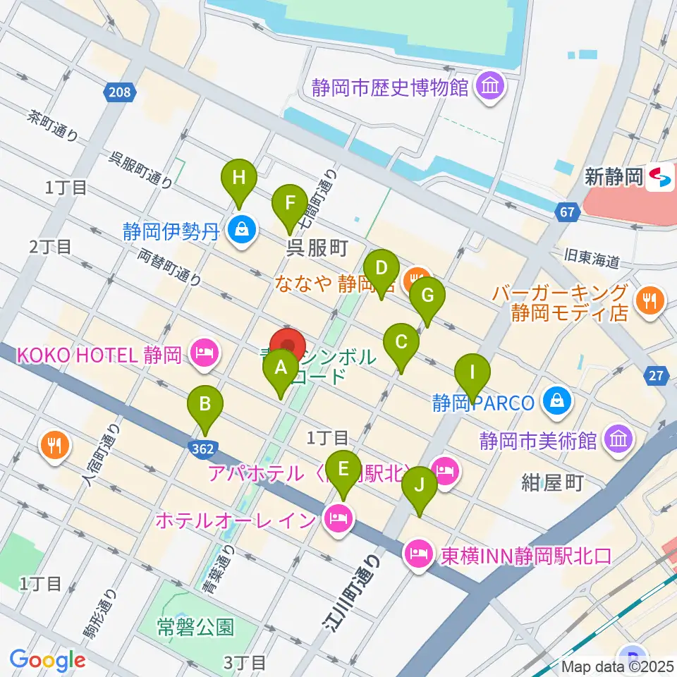 江崎ホール周辺のコンビニエンスストア一覧地図