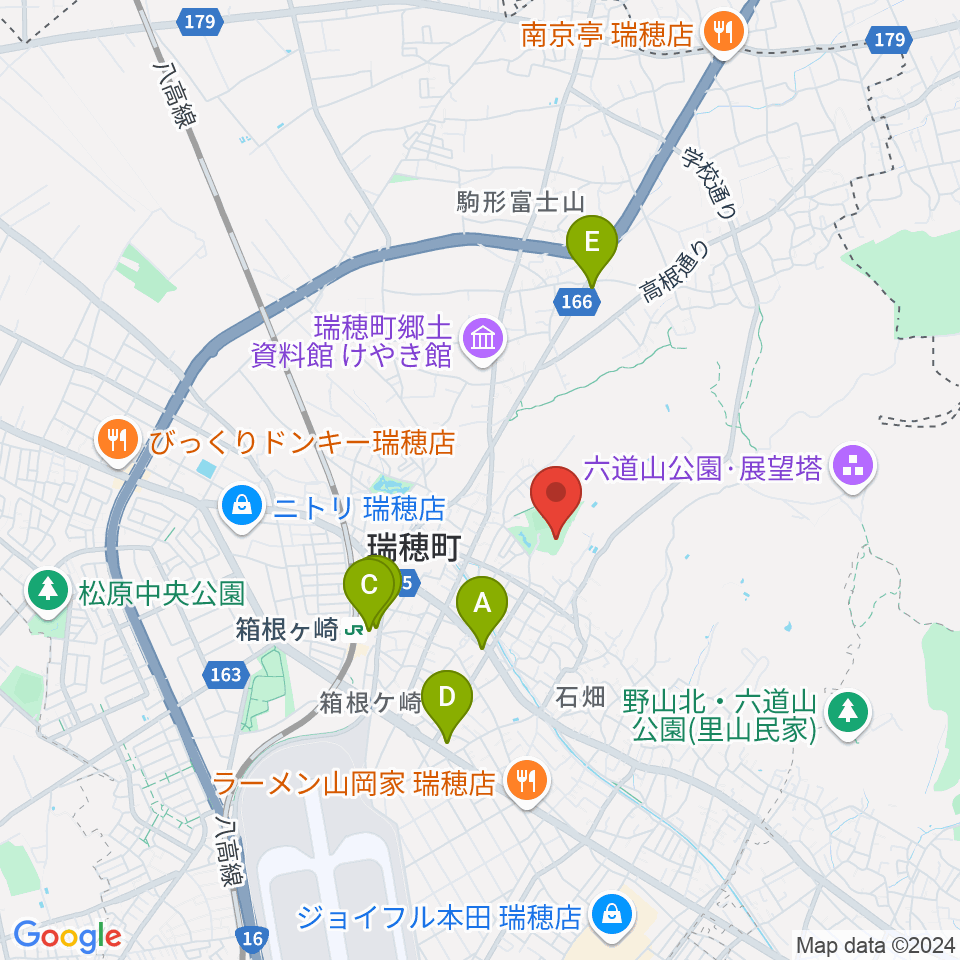 瑞穂ビューパーク・スカイホール周辺のコンビニエンスストア一覧地図